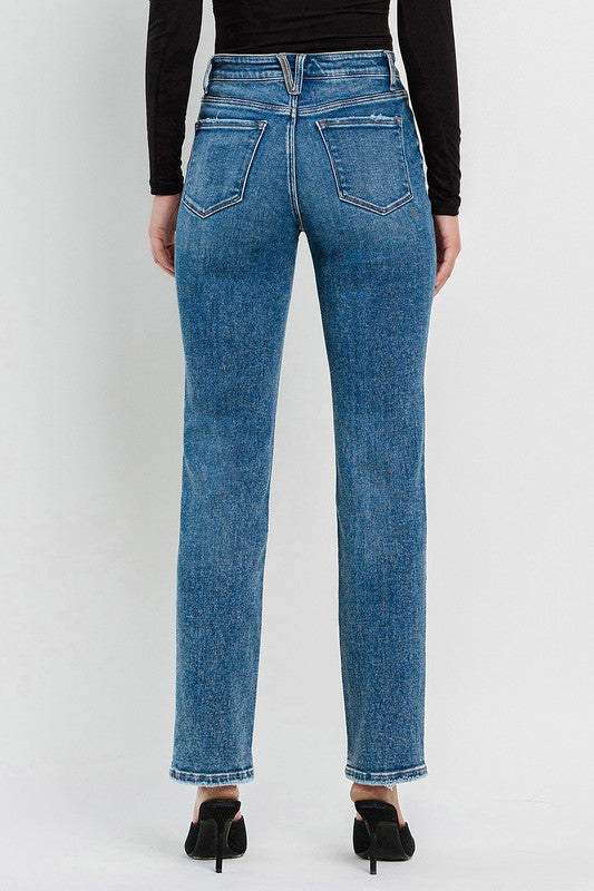 Stylish and versatile high-rise straight jeans by Flying Monkey.