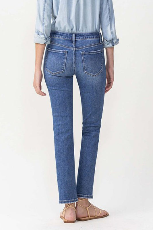 Stylish Lovervet Maggie mid-rise slim ankle straight jeans perfect for various occasions.