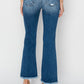 Women's RISEN Frayed Step Hem Ankle Straight Jeans in high-quality denim.