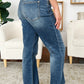 Trendy Judy Blue jeans with unique release hem and comfortable mid-rise waist.
