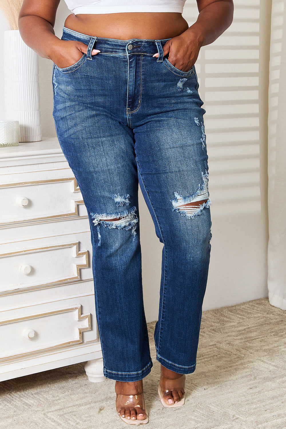 Women's Plus Size Mid Rise Bootcut Jeans