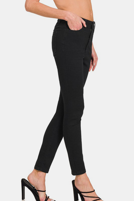 Zenana Jeans High Rise Skinny Leg | Black Denim