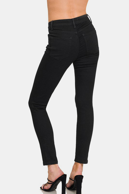 Zenana Jeans High Rise Skinny Leg | Black Denim