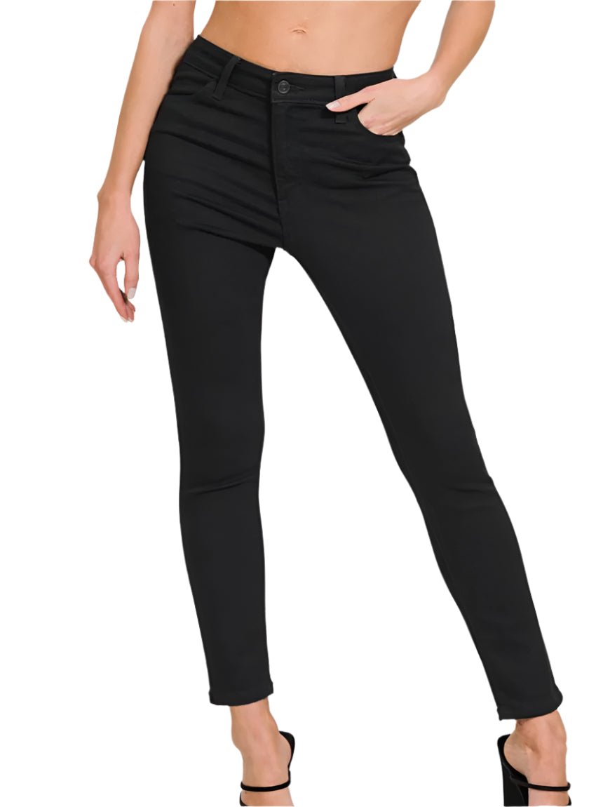 Zenana Jeans High Rise Skinny Leg | Black Denim